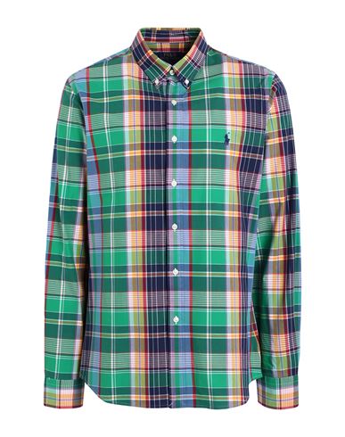 Polo Ralph Lauren Classic Fit Plaid Flannel Workshirt Man Shirt Green Size Xxl Cotton In Green,navy Multi