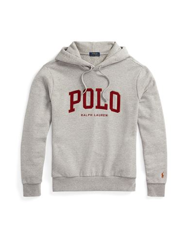 Polo Ralph Lauren The Rl Fleece Logo Hoodie Man Sweatshirt Grey Size Xxl Cotton, Polyester