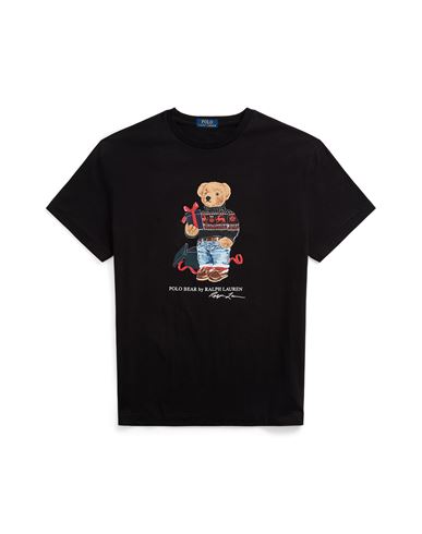 Polo Ralph Lauren Classic Fit Polo Bear Jersey T-shirt Man T-shirt Black Size Xl Cotton