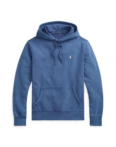 Polo Ralph Lauren Loop-back Terry Hoodie Man Sweatshirt Blue Size Xxl Cotton