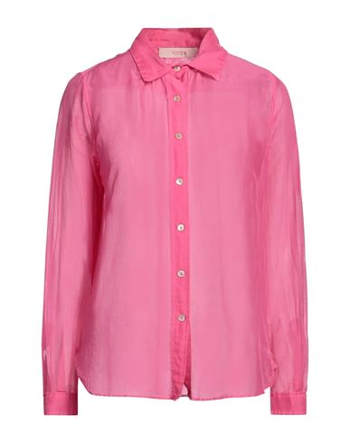 Jucca Woman Shirt Fuchsia Size 8 Cotton, Silk In Pink
