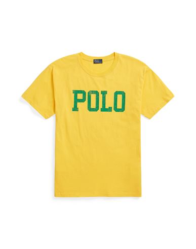 Polo Ralph Lauren Logo Jersey Crewneck Tee Woman T-shirt Yellow Size Xl Cotton
