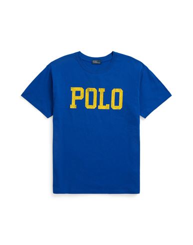 Polo Ralph Lauren Logo Jersey Crewneck Tee Woman T-shirt Bright Blue Size Xl Cotton