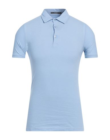 Kangra Man Polo Shirt Light Blue Size 36 Cotton