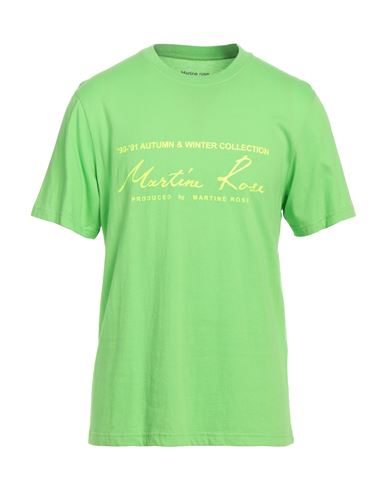 Shop Martine Rose Man T-shirt Light Green Size L Cotton