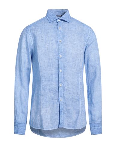 Ploumanac'h Man Shirt Light Blue Size 16 ½ Linen