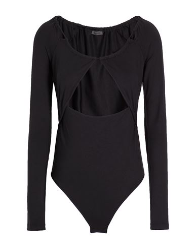 8 By Yoox Cut-out Bodysuit Woman Bodysuit Black Size Xl Recycled Polyamide, Elastane