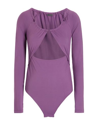 8 By Yoox Cut-out Bodysuit Woman Bodysuit Purple Size Xxl Recycled Polyamide, Elastane