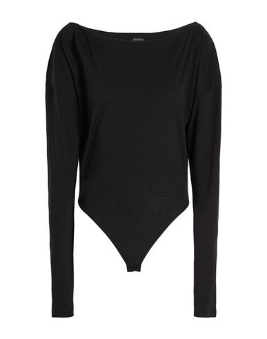 8 By Yoox Off-shoulder Bodysuit Woman Bodysuit Black Size Xl Lyocell, Organic Cotton