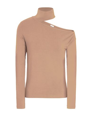 8 By Yoox Viscose Cut-out L/sleeve Top Woman Top Camel Size Xxl Viscose, Elastane In Beige