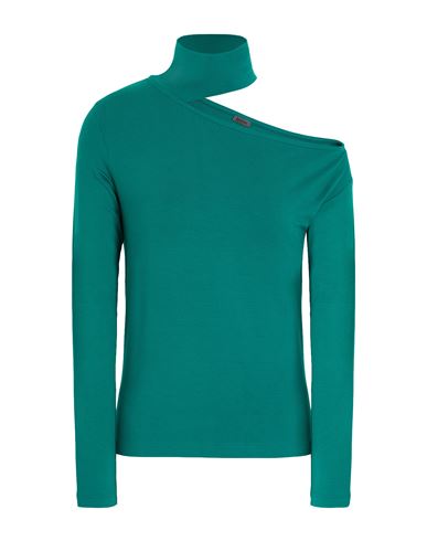 8 By Yoox Viscose Cut-out L/sleeve Top Woman Top Green Size Xxl Viscose, Elastane