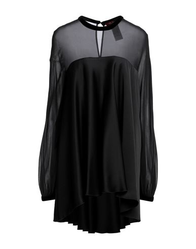 Max Mara Studio Woman Top Black Size 14 Silk, Acetate, Viscose