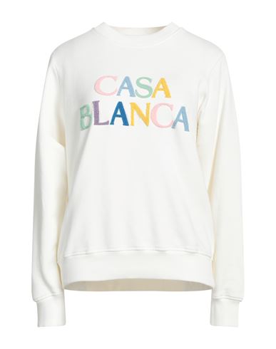 Casablanca Woman Sweatshirt White Size M Organic Cotton