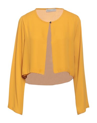 Shop Boutique De La Femme Woman Cardigan Ocher Size Xl Polyester In Yellow