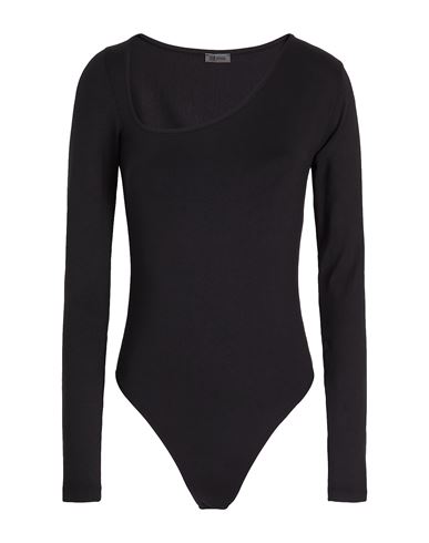 8 By Yoox Asymmetrical Cut-out Bodysuit Woman Bodysuit Black Size Xl Recycled Polyamide, Elastane