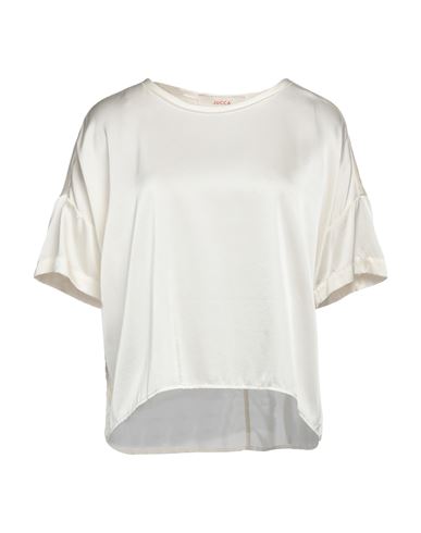 Jucca Woman Top Cream Size 10 Silk, Elastane In White