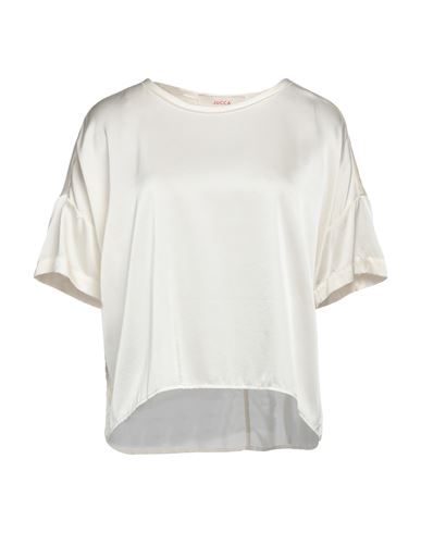 Jucca Woman Top Cream Size 8 Silk, Elastane In White