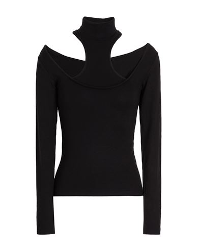 8 By Yoox Layered L/sleeve Top Woman Top Black Size L Viscose, Elastane