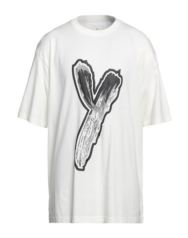 Y-3 Man T-shirt Ivory Size S Cotton, Elastane In White