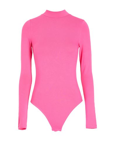 8 By Yoox Viscose Mock-neck Brief Bodysuit Woman Bodysuit Fuchsia Size Xl Viscose, Elastane In Pink