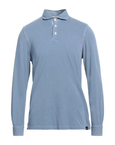 Gran Sasso Man Polo Shirt Pastel Blue Size 40 Cotton