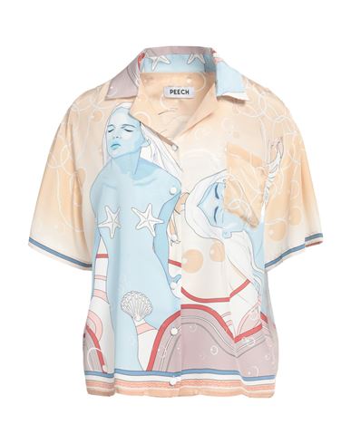 Shop Peech Woman Shirt Beige Size L Silk