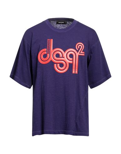 Dsquared2 Man T-shirt Purple Size M Cotton, Viscose