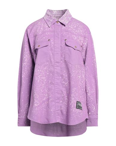 Shop Versace Jeans Couture Woman Shirt Purple Size 4 Cotton, Elastane