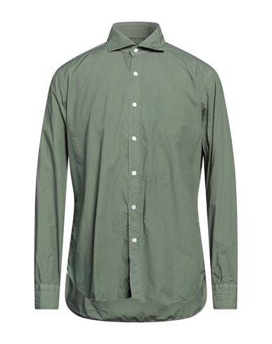 Shop Dandylife By Barba Man Shirt Military Green Size 15 ¾ Cotton