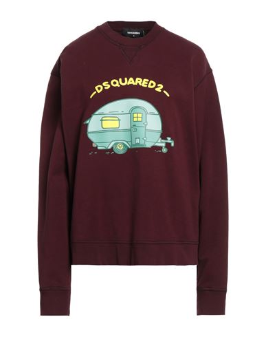 Dsquared2 Woman Sweatshirt Burgundy Size S Cotton In Red