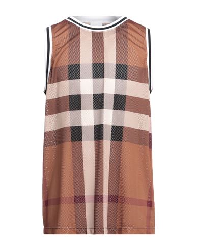 BURBERRY BURBERRY MAN T-SHIRT CAMEL SIZE XS POLYESTER