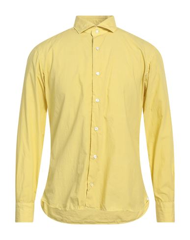 Shop Barba Napoli Man Shirt Yellow Size 15 ½ Cotton