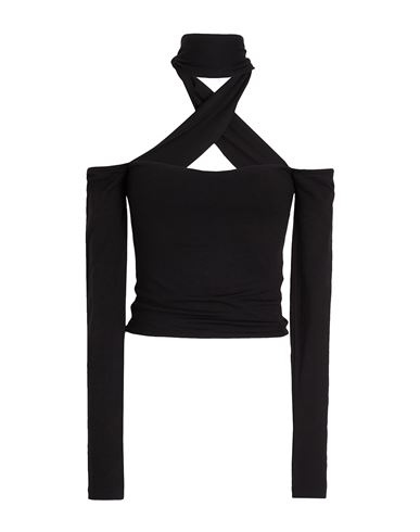 8 By Yoox Viscose Off-shoulder Cut Out Back Top Woman Top Black Size Xl Viscose, Elastane