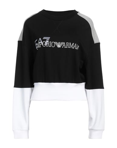 Shop Ea7 Woman Sweatshirt Black Size Xl Viscose, Polyamide, Elastane
