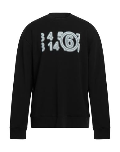 Shop Mm6 Maison Margiela Man Sweatshirt Black Size L Cotton, Elastane