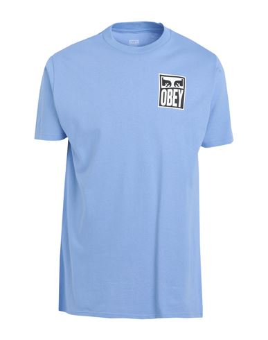 Obey Man T-shirt Light Blue Size Xl Cotton