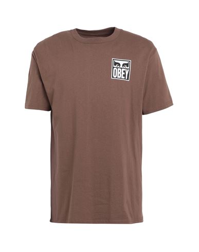 Obey Man T-shirt Brown Size Xl Cotton