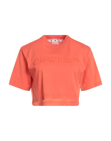 Shop Off-white Woman T-shirt Coral Size M Cotton In Red