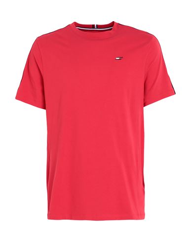 Tommy Hilfiger Man T-shirt Red Size M Cotton, Polyester