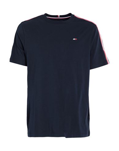 Tommy Hilfiger Man T-shirt Midnight Blue Size S Cotton, Polyester