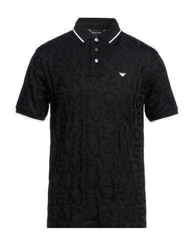 Shop Emporio Armani Man Polo Shirt Black Size S Cotton