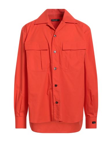 Dolce & Gabbana Man Shirt Orange Size 15 ¾ Cotton