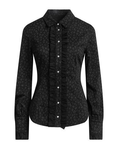 Karl Lagerfeld Woman Denim Shirt Black Size S Cotton, Elastomultiester, Elastane