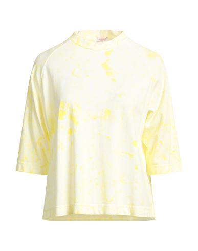Rossopuro Woman T-shirt Light Yellow Size M Cotton