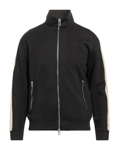 Emporio Armani Man Sweatshirt Black Size S Modal, Polyester In Black