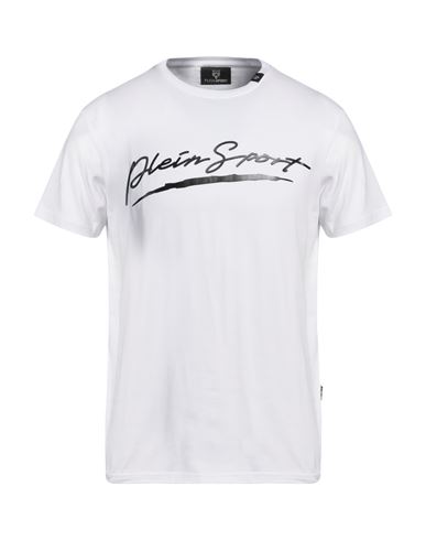 Plein Sport Man T-shirt White Size Xl Cotton, Elastane