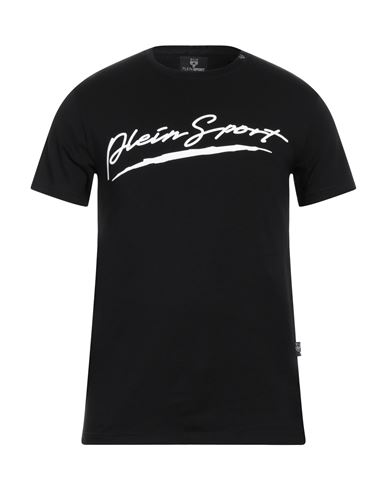 Plein Sport Man T-shirt Black Size M Cotton, Elastane
