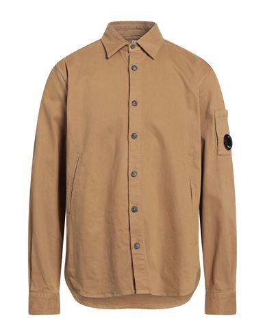 C.p. Company C. P. Company Man Shirt Camel Size Xl Cotton, Elastane In Beige