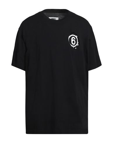 Mm6 Maison Margiela Man T-shirt Black Size Xl Cotton, Elastane