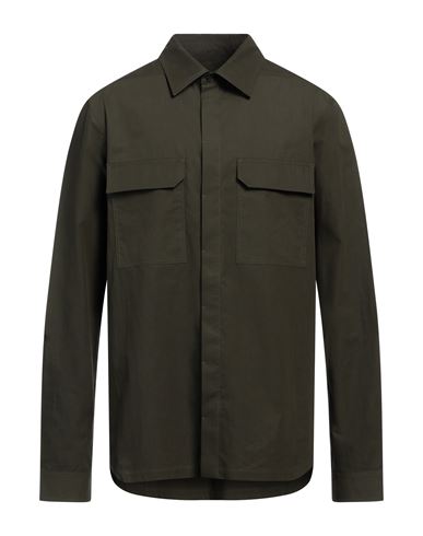 Rick Owens Man Shirt Military Green Size 42 Cotton